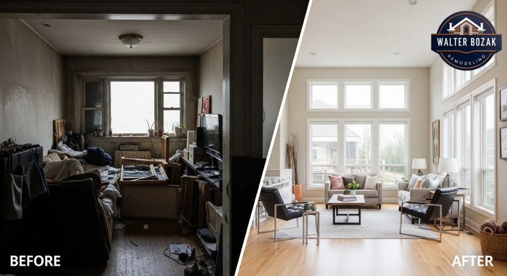 Before-and-after style split image