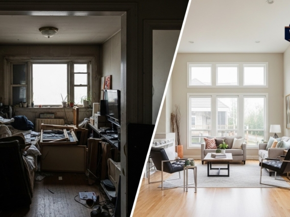 Before-and-after style split image