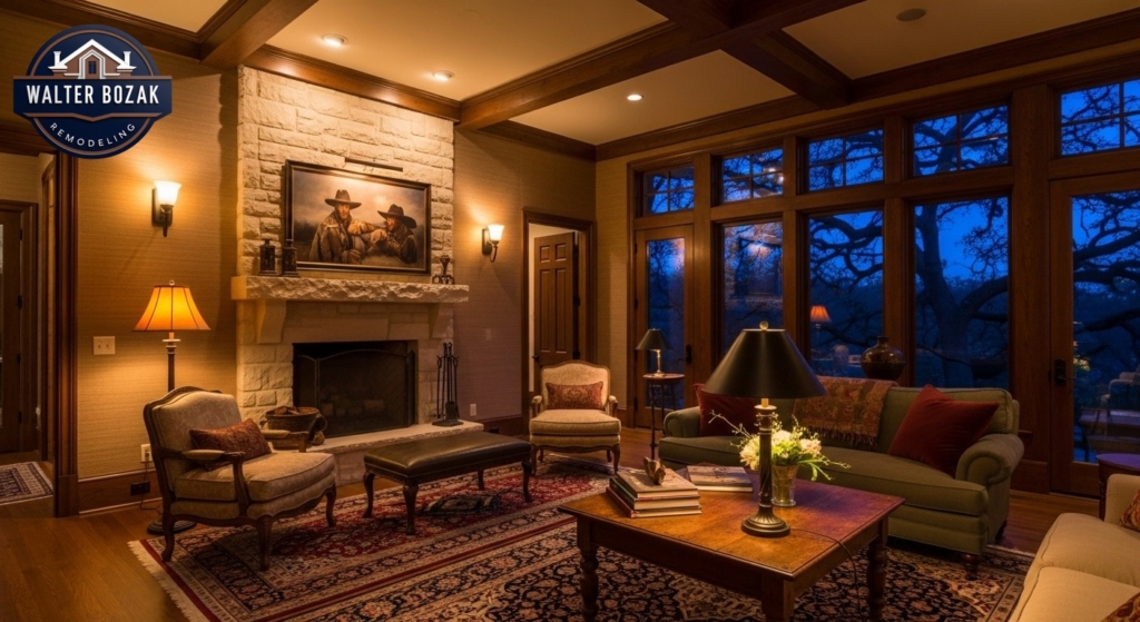 A beautifully lit living room